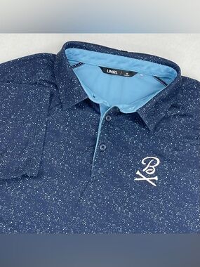 UNRL Barstool Sports Polo Shirt Men’s Size M Navy Crossed Tees Golf Performance